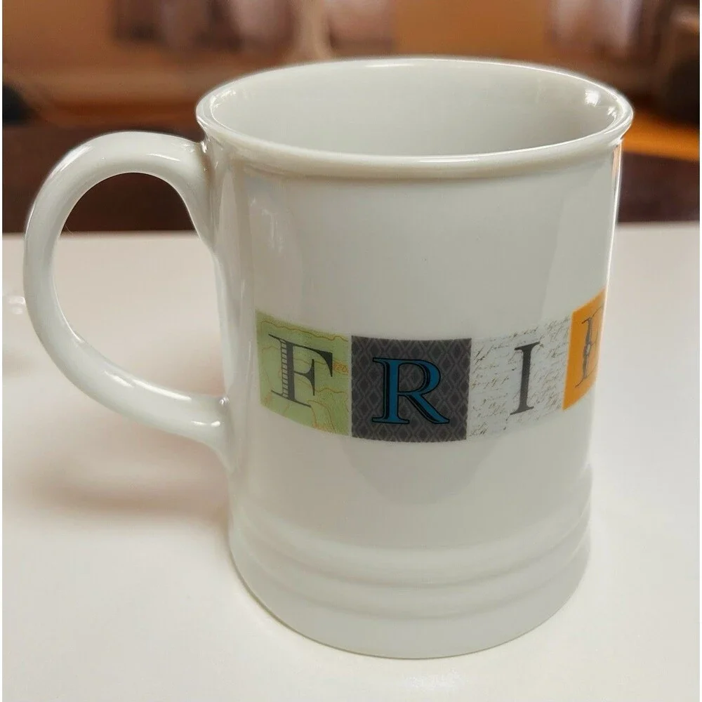 Coffee Mug Friendship Multi-Color‎ Ceramic Cup Fringe Studio California